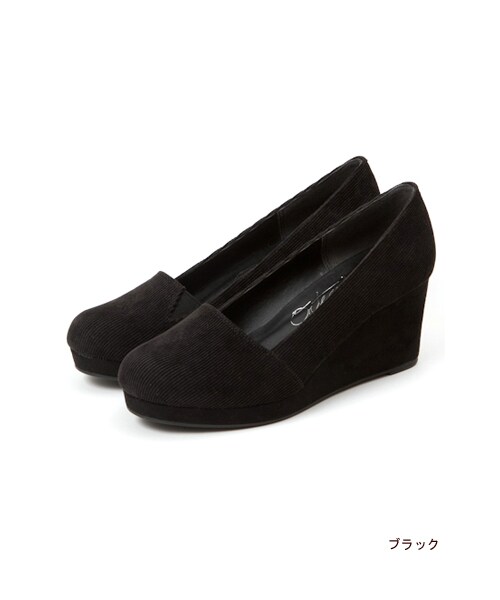 w closet（ダブルクローゼット）の「【A/W】コーデュロイインヒールスリッポン（シューズ・レディース・ベージュ/グレー/ネイビー/ブラック・M/L）」の4枚目の写真