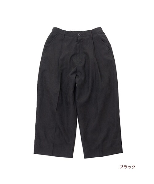 w closet（ダブルクローゼット）の「【A/W】カルゼ7分丈ワイドクロップドタックパンツ（パンツ・レディース・サックス/カーキ/ブラック・FREE）」の4枚目の写真