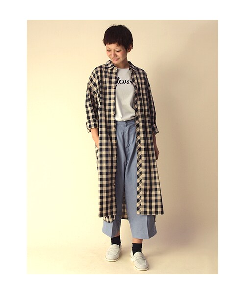 w closet（ダブルクローゼット）の「【A/W】カルゼ7分丈ワイドクロップドタックパンツ（パンツ・レディース・サックス/カーキ/ブラック・FREE）」の11枚目の写真