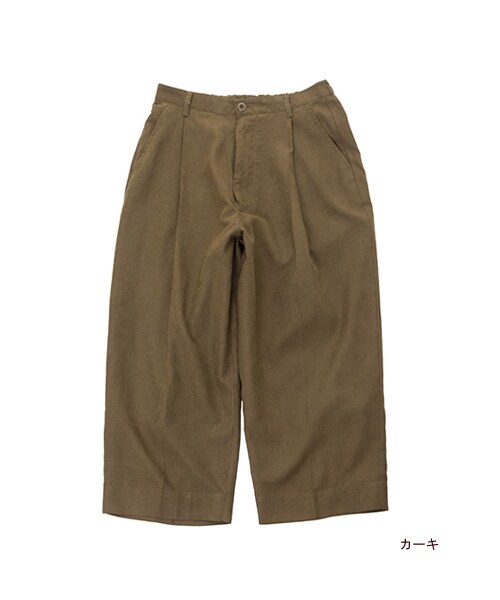 w closet（ダブルクローゼット）の「【A/W】カルゼ7分丈ワイドクロップドタックパンツ（パンツ・レディース・サックス/カーキ/ブラック・FREE）」の3枚目の写真