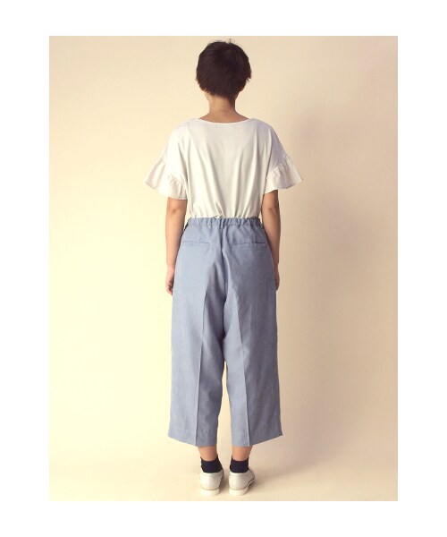 w closet（ダブルクローゼット）の「【A/W】カルゼ7分丈ワイドクロップドタックパンツ（パンツ・レディース・サックス/カーキ/ブラック・FREE）」の6枚目の写真