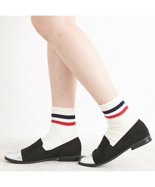 ORiental TRaffic(オリエンタルトラフィック)の「バイカラーシューズ(シューズ・レディース・ブラック/ブラック/ホワイト/ブルー・34/35/36/37/38/39/40/41/42)」の11枚目の写真