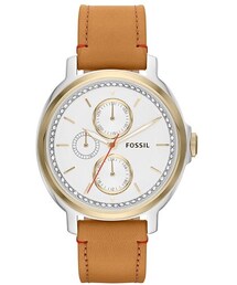 FOSSIL | Fossil 'Chelsey' Crystal Bezel Multifunction Leather Strap Watch, 39mm(アナログ腕時計)