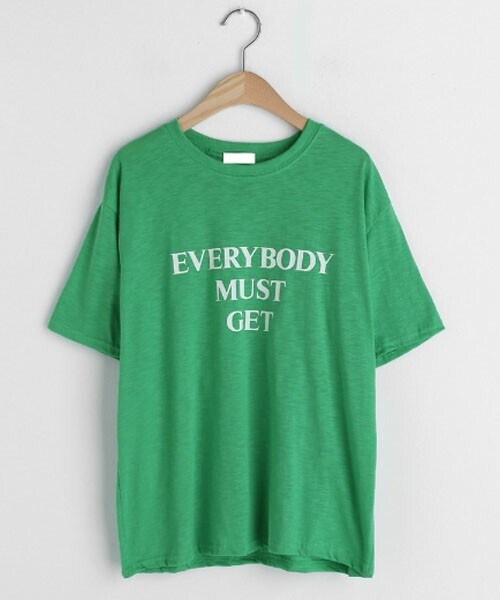 DHOLIC（ディーホリック）の「レタリングTシャツ（Tシャツ/カットソー・レディース・ベージュ/グリーン/ブラック/ホワイト・FREE）」の4枚目の写真