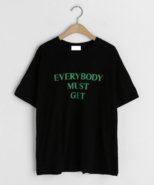 DHOLIC（ディーホリック）の「レタリングTシャツ（Tシャツ/カットソー・レディース・ベージュ/グリーン/ブラック/ホワイト・FREE）」の3枚目の写真