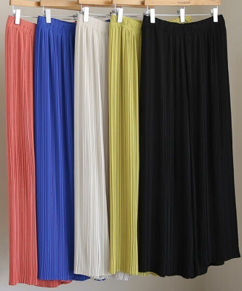 DHOLIC STYLE（ディーホリックスタイル）の「[mayblue] プリーツワイドパンツ（その他パンツ・レディース・ホワイト/イエロー/ピンク/ブラック/ブルー・FREE）」の3枚目の写真