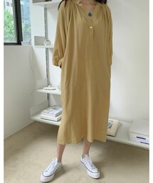 DHOLIC STYLE | [URBANROSY] ギャザーVネックロングワンピース(ワンピース)