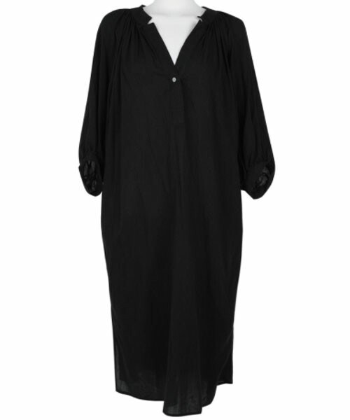 DHOLIC STYLE（ディーホリックスタイル）の「[URBANROSY] ギャザーVネックロングワンピース（ワンピース・レディース・イエロー/ブラック・FREE）」の2枚目の写真