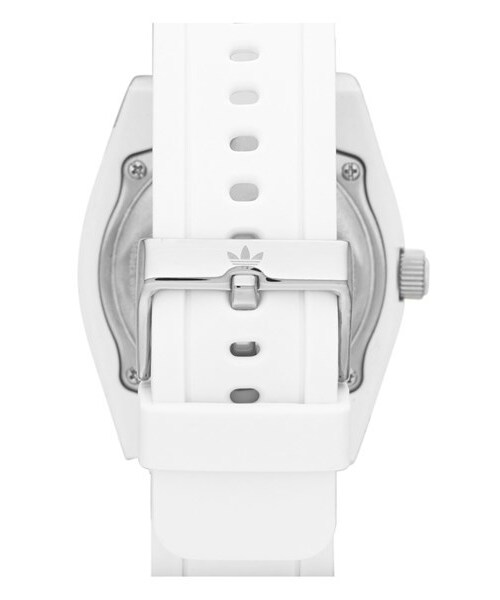 adidas(アディダス)の「adidas Originals 'Brisbane' Silicone Strap Watch, 42mm(アナログ腕時計・レディース・White/ Multi)」の4枚目の写真