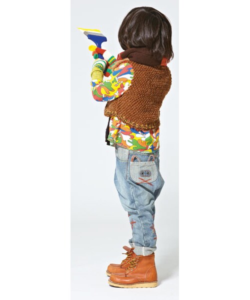 BOO HOMES(ブー オム)の「デニムロングパンツ(ブタさんポケット)(パンツ・キッズ・ライトインディゴ・90cm/100cm/110cm/120cm/130cm)」の9枚目の写真