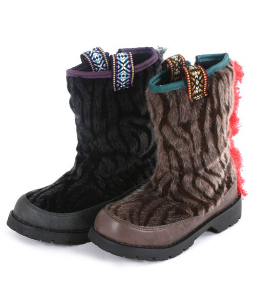 BOO SHOES（ブー シューズ）の「ブーツ（ゼブラ）（シューズ・キッズ・ブラック/ブラウン・15cm/16cm/17cm/18cm/19cm/20cm/21cm/22cm/23cm/24cm）」の9枚目の写真