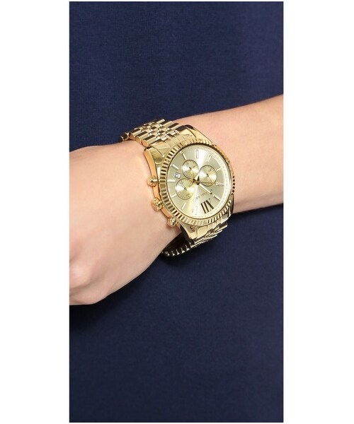 MICHAEL KORS（マイケルコース）の「Michael Kors Men's Oversized Lexington Watch（アナログ腕時計・Gold・One Size）」の2枚目の写真