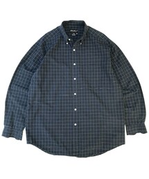 00s Eddie Bauer / Cotton B.D Check Shirt / Navy × Green / Used