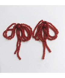 beads ribbon pierce/ビーズリボンピアス