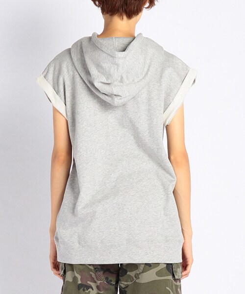 DOUBLE NAME（ダブルネーム）の「パーカーチュニック（トップス・ブラック/オフシロ/杢グレー・FREE）」の5枚目の写真