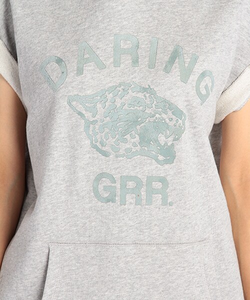 DOUBLE NAME（ダブルネーム）の「パーカーチュニック（トップス・ブラック/オフシロ/杢グレー・FREE）」の8枚目の写真