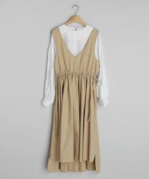 DHOLIC | ラウンドブラウス&ドロストワンピースSET(ワンピース)