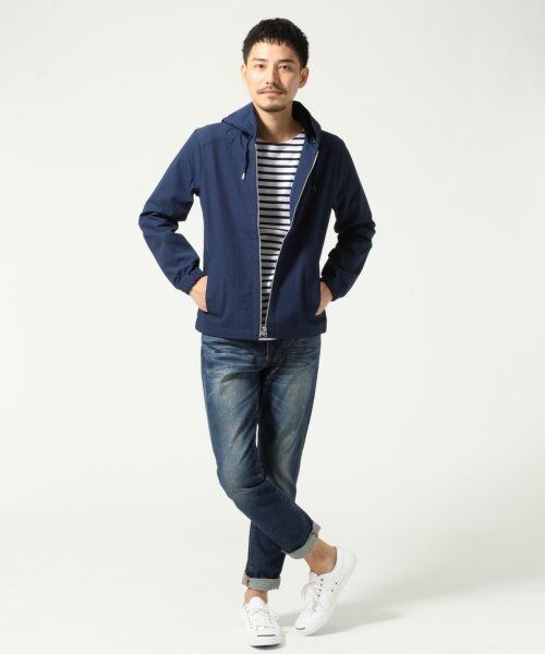 GLOBAL WORK(グローバルワーク)の「フードZIPブルゾン(ジャケット/アウター・メンズ・ブラック09/ネイビー88・S/M/L)」の4枚目の写真