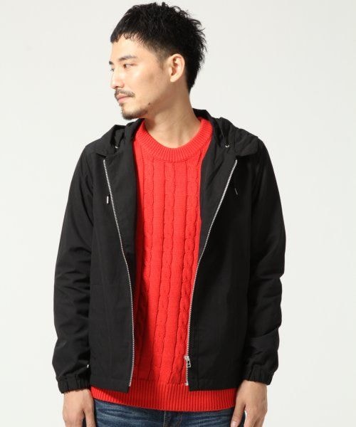 GLOBAL WORK(グローバルワーク)の「フードZIPブルゾン(ジャケット/アウター・メンズ・ブラック09/ネイビー88・S/M/L)」の1枚目の写真
