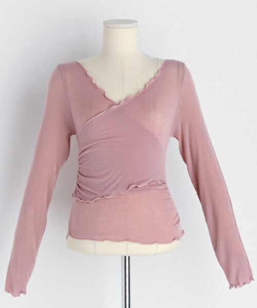 DHOLIC（ディーホリック）の「2WAYウェーブクロスTシャツ（Tシャツ/カットソー・レディース・ホワイト/ブラック/ピンク/ベージュ・FREE）」の4枚目の写真