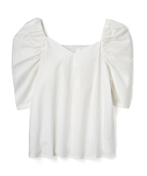 GRL（グレイル）の「Vネックパワショルブラウス（シャツ/ブラウス・レディース・ブラック/ピンクブラウン/オフホワイト・M）」の3枚目の写真