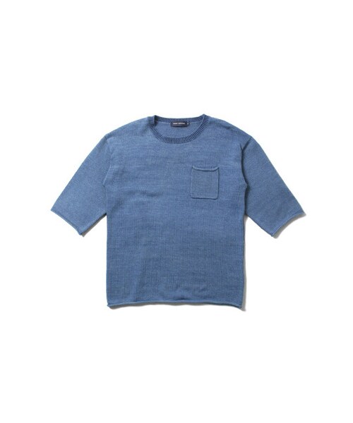 URBAN RESEARCH（アーバンリサーチ）の「インディゴ7分袖ニット（トップス・メンズ・INDIGO濃/INDIGO淡・M/L）」の2枚目の写真