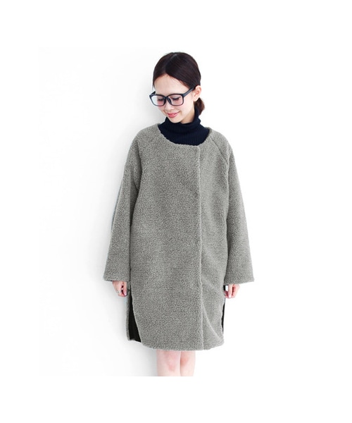 KBF（ケイビーエフ）の「リバーシブルボアコート（ジャケット/アウター・レディース・GRAY/OFF/CAMEL・one）」の20枚目の写真