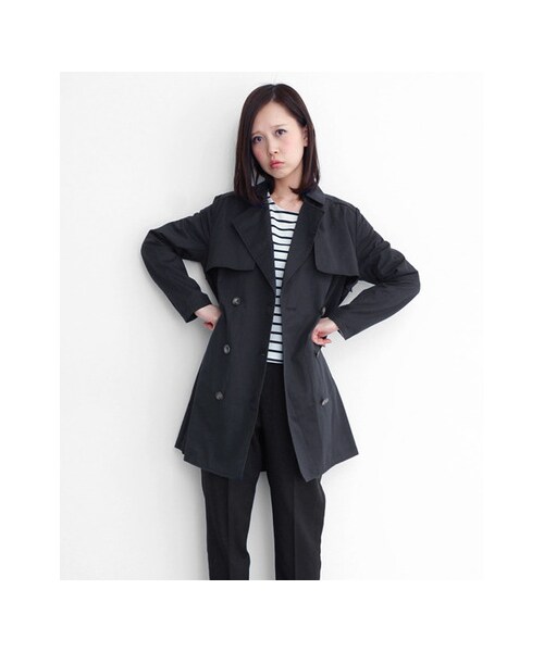 KBF（ケイビーエフ）の「KBF+　トレンチコート（ジャケット/アウター・レディース・ベージュ/モカ/ダークネイビー・one）」の5枚目の写真