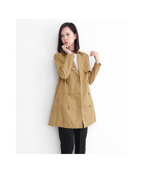 KBF（ケイビーエフ）の「KBF+　トレンチコート（ジャケット/アウター・レディース・ベージュ/モカ/ダークネイビー・one）」の4枚目の写真