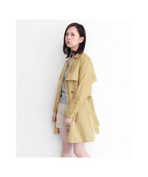 KBF（ケイビーエフ）の「KBF+　トレンチコート（ジャケット/アウター・レディース・ベージュ/モカ/ダークネイビー・one）」の6枚目の写真