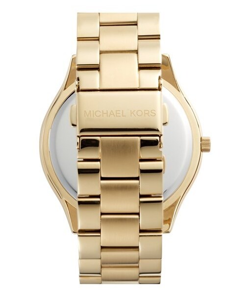 MICHAEL KORS（マイケルコース）の「MICHAEL Michael Kors Michael Kors 'Slim Runway' Bracelet Watch, 42mm（アナログ腕時計・Gold/ Blue）」の5枚目の写真