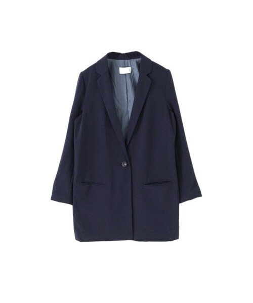 KBF（ケイビーエフ）の「ロングジャケット（ジャケット/アウター・レディース・BLACK/NAVY・one）」の2枚目の写真