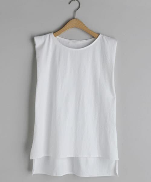 DHOLIC(ディーホリック)の「ショルダータックスリーブレス(Tシャツ/カットソー・レディース・ホワイト/ブラウン/グリーン/ブラック/ブルー・FREE)」の1枚目の写真