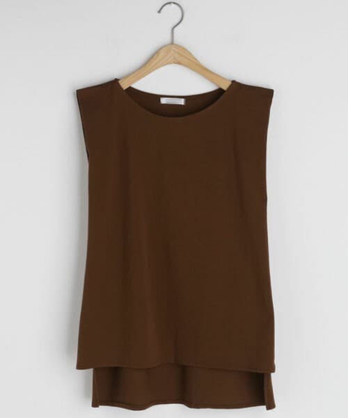 DHOLIC(ディーホリック)の「ショルダータックスリーブレス(Tシャツ/カットソー・レディース・ホワイト/ブラウン/グリーン/ブラック/ブルー・FREE)」の3枚目の写真