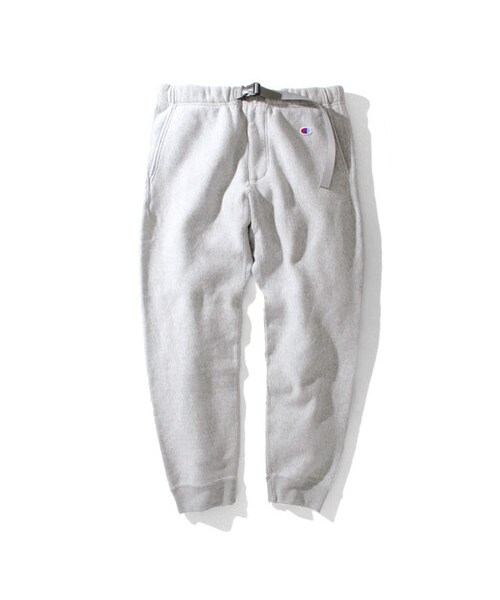 URBAN RESEARCH DOORS(アーバンリサーチドアーズ)の「Mt Design 3776 x Champion 別注RW WEBBING BELT SWEAT PANTS(パンツ・メンズ・オートミール/シルバーグレー/ネイビー・M/L)」の2枚目の写真