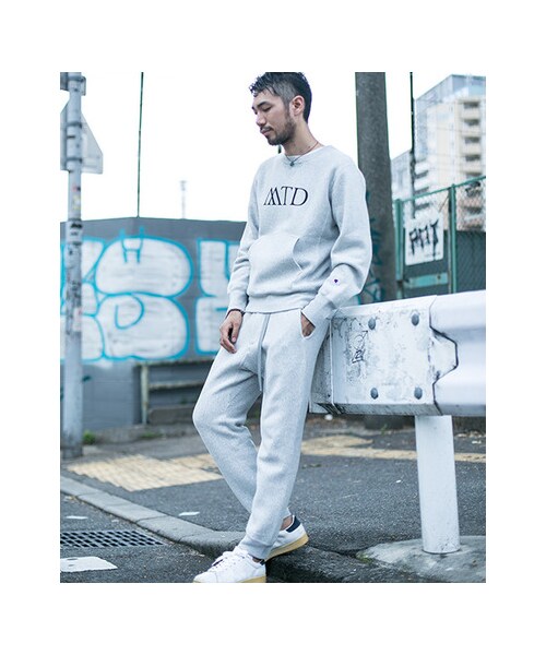 URBAN RESEARCH DOORS(アーバンリサーチドアーズ)の「Mt Design 3776 x Champion 別注RW WEBBING BELT SWEAT PANTS(パンツ・メンズ・オートミール/シルバーグレー/ネイビー・M/L)」の8枚目の写真