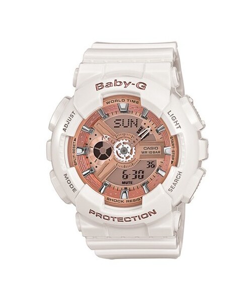 BABY-G（ベイビージー）の「Baby-G 'Mini Gloss' Ana-Digi Watch, 43mm（アナログ腕時計・White/ Champagne）」の2枚目の写真