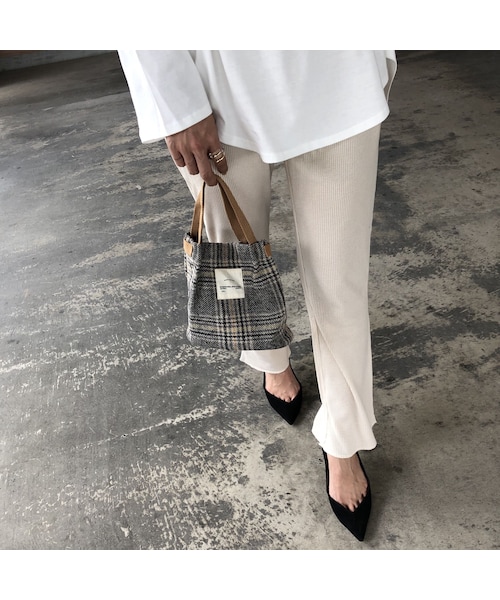 copine（コピン）の「小ぶりなシルエットが可愛い！グレンチェック柄2wayミニバッグ(3color)【クリックポスト対象商品】（ショルダーバッグ・レディース・その他）」の5枚目の写真