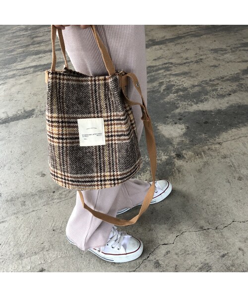 copine（コピン）の「小ぶりなシルエットが可愛い！グレンチェック柄2wayミニバッグ(3color)【クリックポスト対象商品】（ショルダーバッグ・レディース・その他）」の10枚目の写真