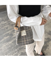 copine | 小ぶりなシルエットが可愛い！グレンチェック柄2wayミニバッグ(3color)【クリックポスト対象商品】(ショルダーバッグ)