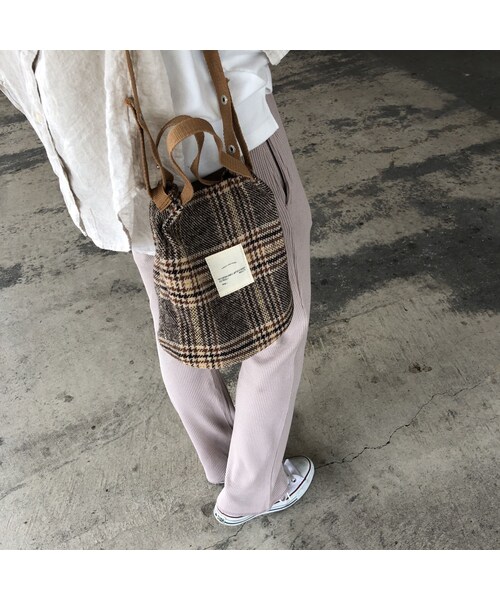 copine（コピン）の「小ぶりなシルエットが可愛い！グレンチェック柄2wayミニバッグ(3color)【クリックポスト対象商品】（ショルダーバッグ・レディース・その他）」の11枚目の写真