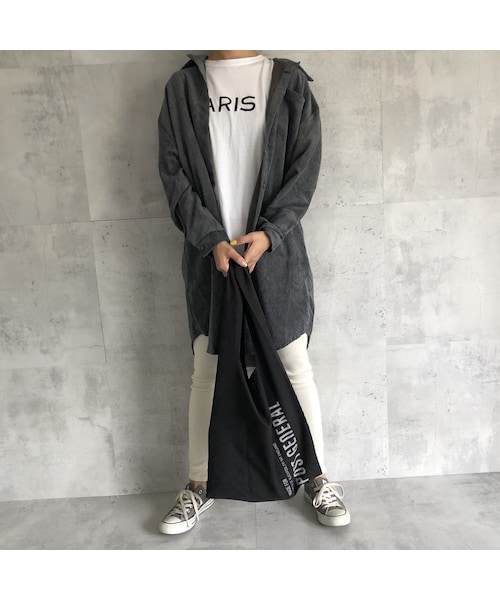 copine(コピン)の「10月9日再入荷!ゆるっとオーバーサイズ!コーデュロイロングシャツ(2color)【クリックポスト対象商品】(シャツ/ブラウス・レディース・その他)」の9枚目の写真