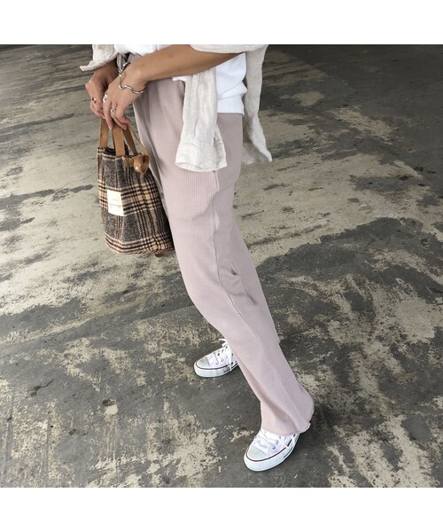 copine（コピン）の「楽な着心地ウエストゴム！ワッフルソフトフレアパンツ(2color)【クリックポスト対象商品】（その他パンツ・レディース・その他）」の8枚目の写真