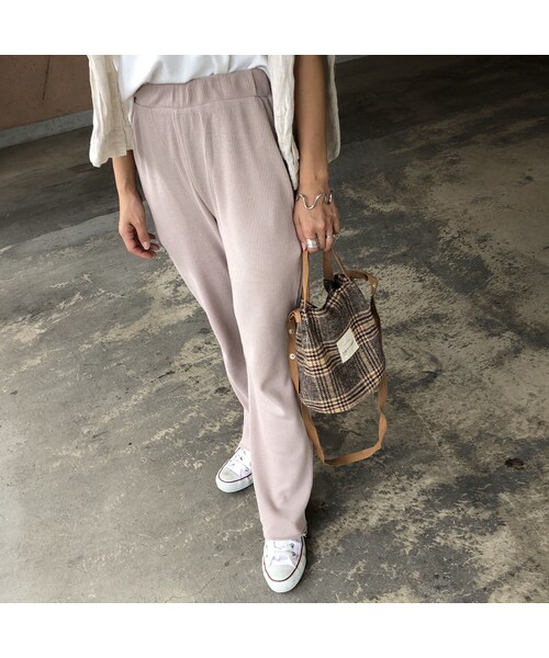 copine（コピン）の「楽な着心地ウエストゴム！ワッフルソフトフレアパンツ(2color)【クリックポスト対象商品】（その他パンツ・レディース・その他）」の11枚目の写真