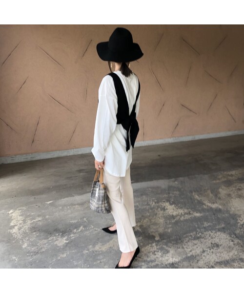 copine（コピン）の「大人可愛いバックリボン！ニットビスチェ ×バックスリットロンT SET(2color)【クリックポスト対象商品】（Tシャツ/カットソー・レディース・その他）」の9枚目の写真