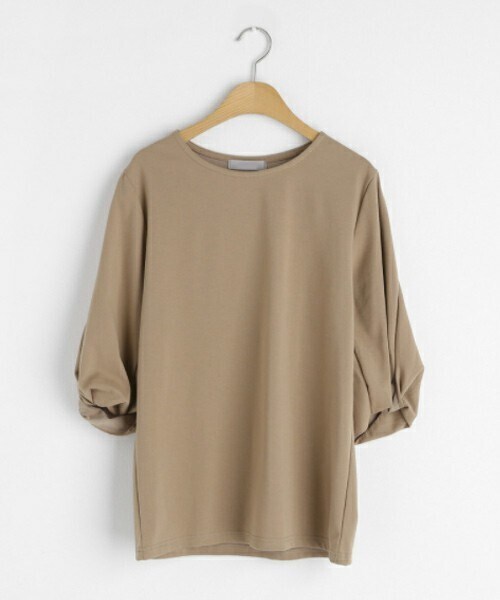 DHOLIC（ディーホリック）の「ツイストスリーブTシャツ（Tシャツ/カットソー・レディース・ホワイト/ブラウン/ブラック/ベージュ・FREE）」の4枚目の写真