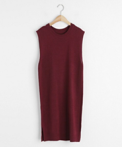 DHOLIC（ディーホリック）の「ロングニットベスト（ベスト・レディース・ピンク/レッド/ブルー/ベージュ・FREE）」の4枚目の写真