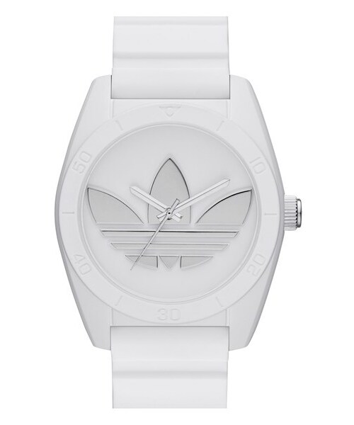 adidas（アディダス）の「adidas Originals 'Santiago' Silicone Strap Watch, 42mm（アナログ腕時計・White/ Silver）」の3枚目の写真