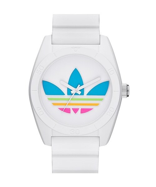 adidas（アディダス）の「adidas Originals 'Santiago' Silicone Strap Watch, 42mm（アナログ腕時計・White/ Multi）」の2枚目の写真