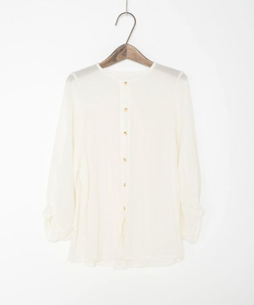 Crisp（クリスプ）の「ボリュームギャザーブラウス[c1k2711b]（シャツ/ブラウス・レディース・ベージュ/アイボリー/ネイビー・FREE）」の4枚目の写真